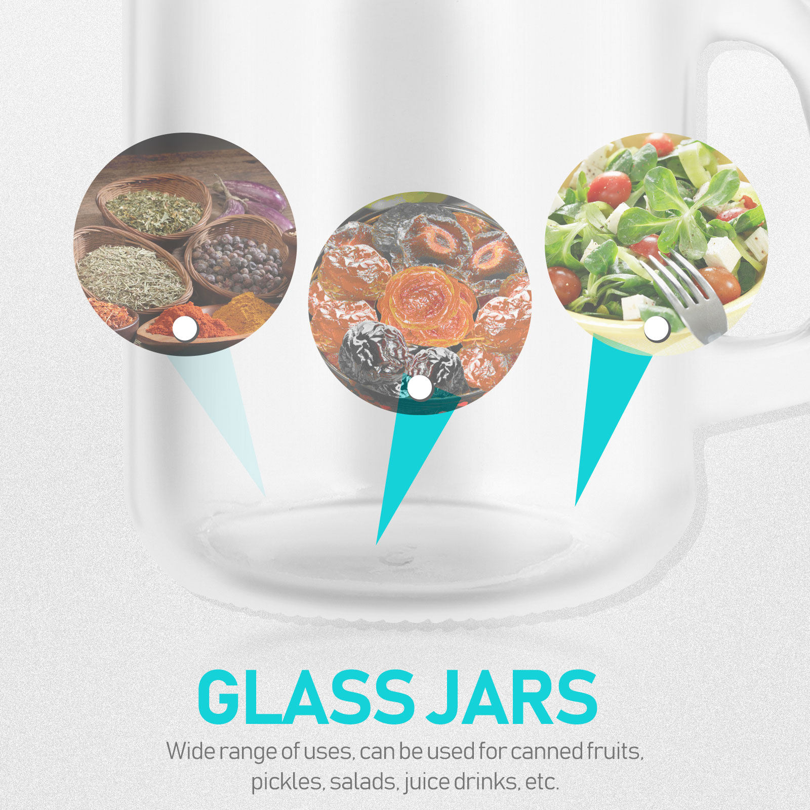 Meal Prep Day - 6Pcs Airtight Glass Mason Jars with