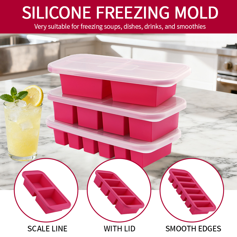 Meal Prep Menu - 2 Or 3-Piece Silicone Freezer Tray