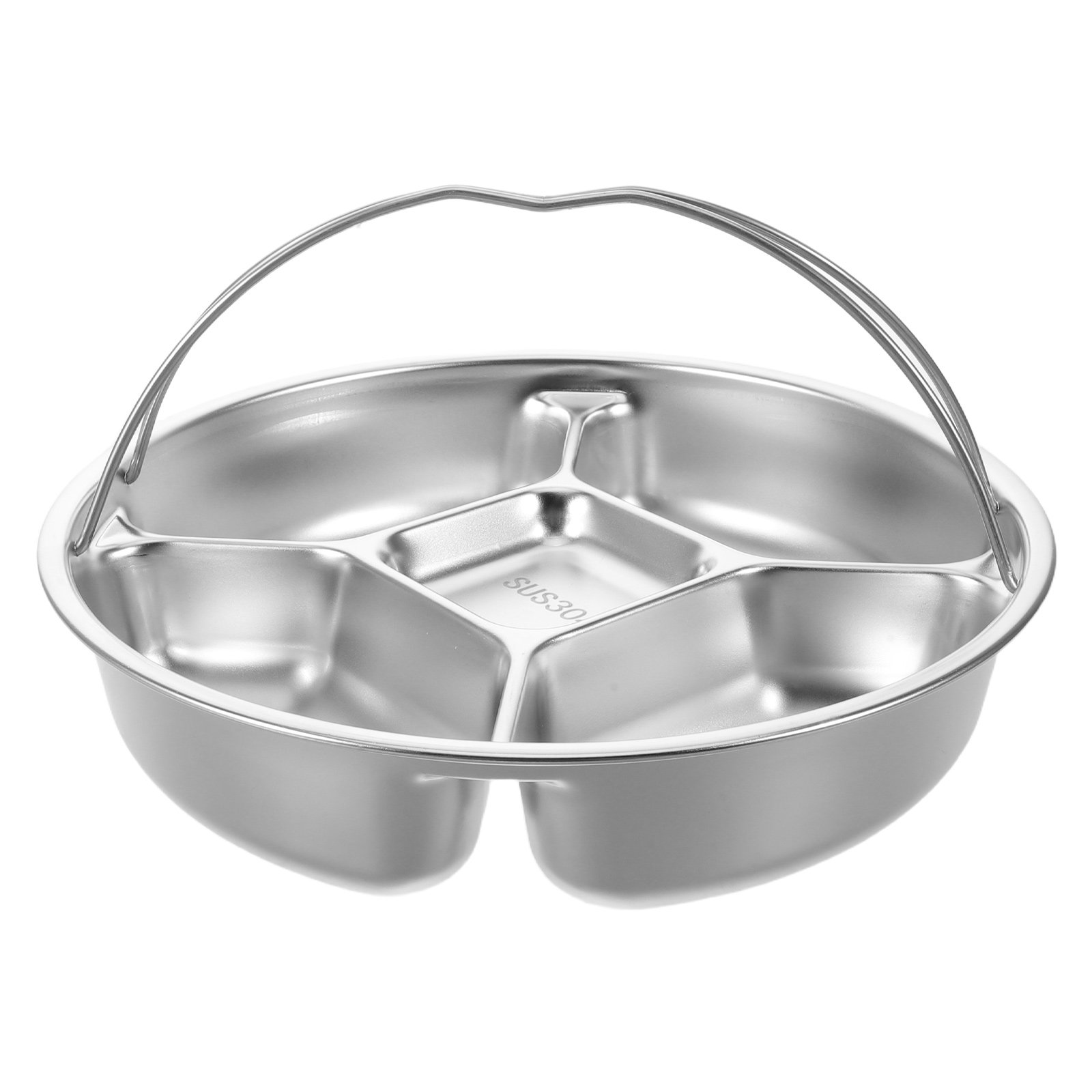 Meal Prep Weight Loss - 5-Section Stainless Steel Portion Control Plate