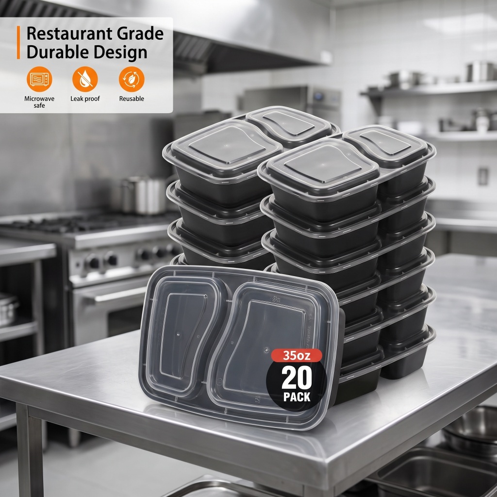 Meal Prep Day - 35oz 20 Pack 2 Compartment Leakproof