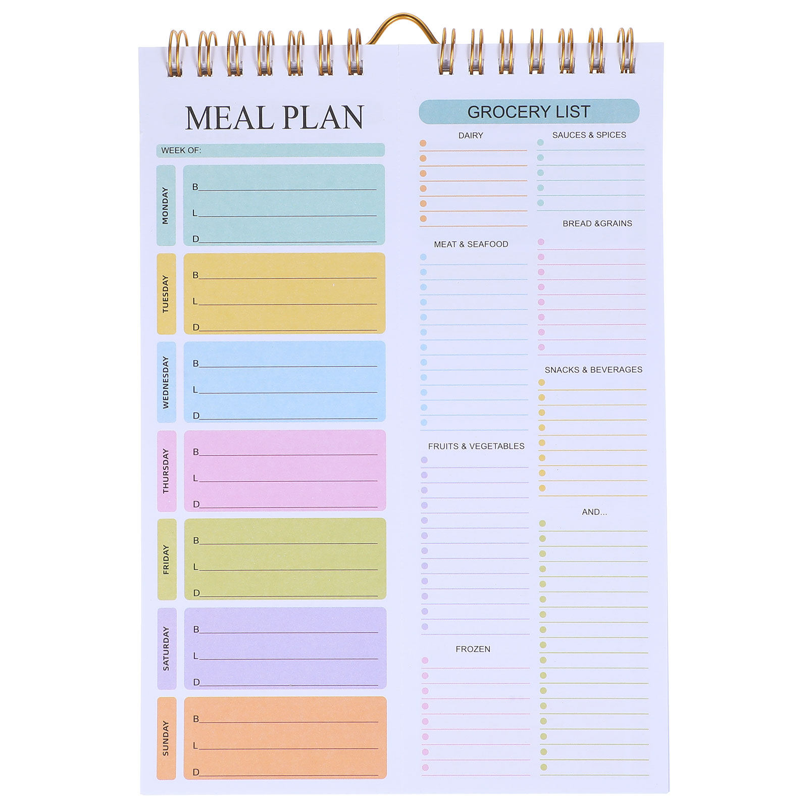 Meal Prep Menu - Weekly Meal Planner Notebook A5 Spiral