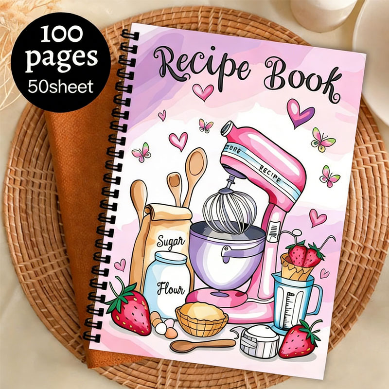 Meal Prep Menu - Recipe Logbook 100 Sheets Empty Cookbook