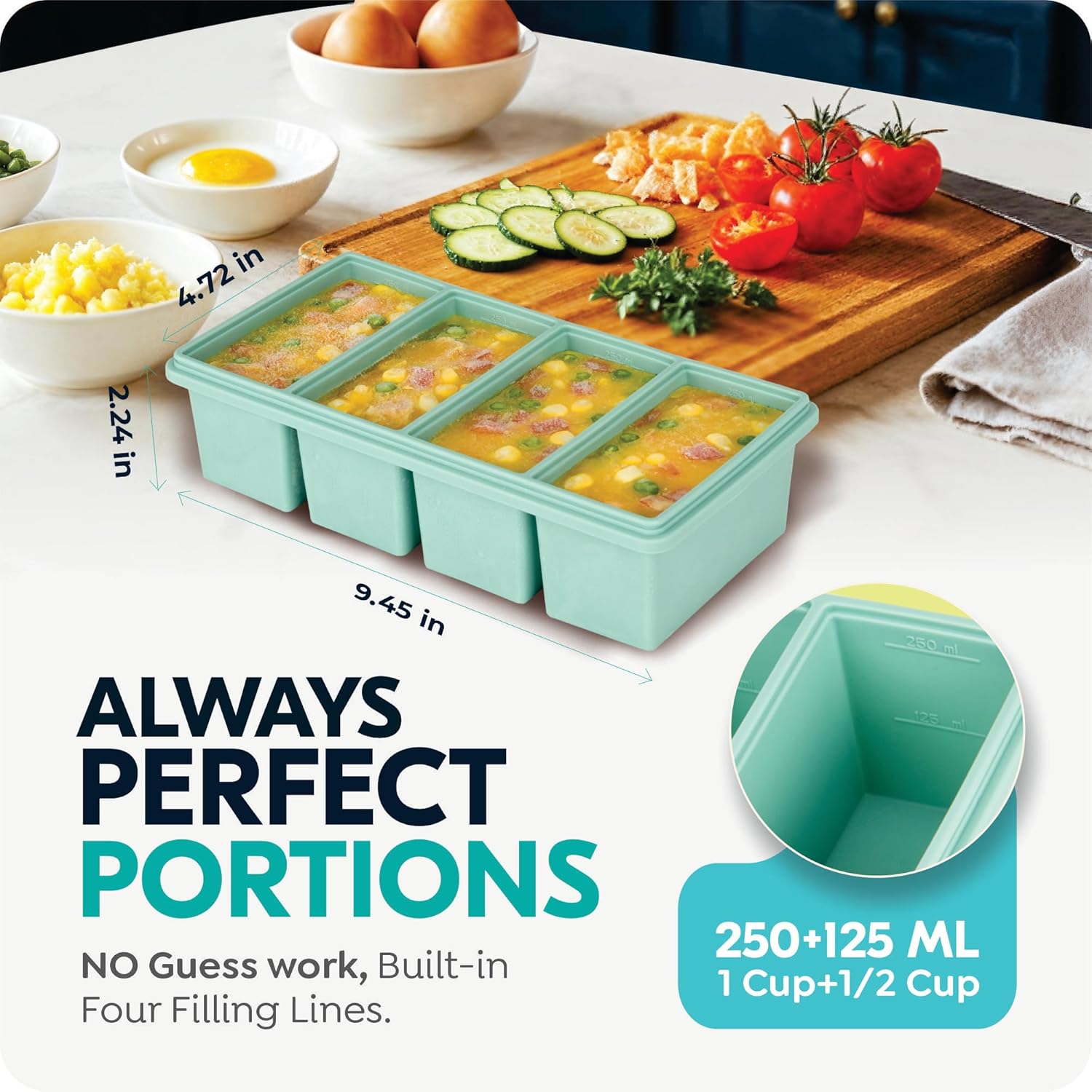 1000ML Silicone Freezer Tray w - Meal Prep Menu review and price