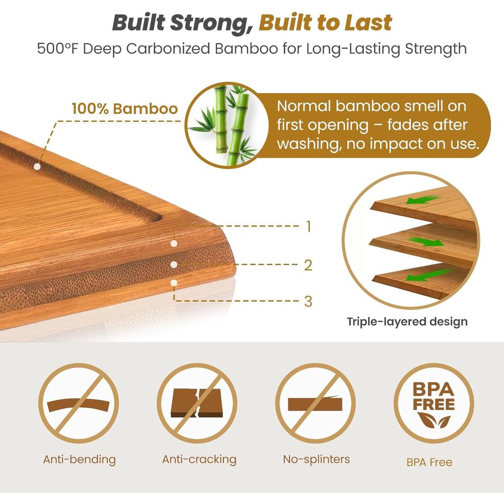 Triple-Sided Bamboo Chopping B - Meal Prep Menu review and price