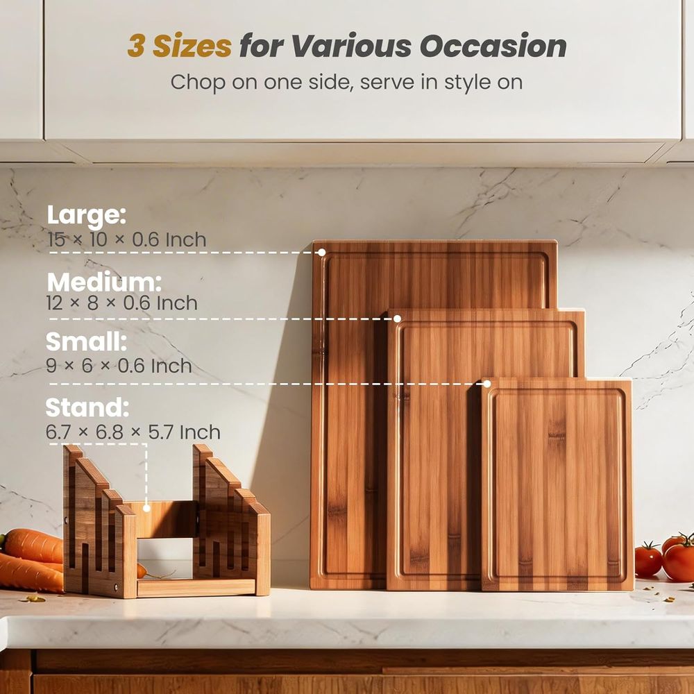 Triple-Sided Bamboo Chopping B - Meal Prep Menu review and price